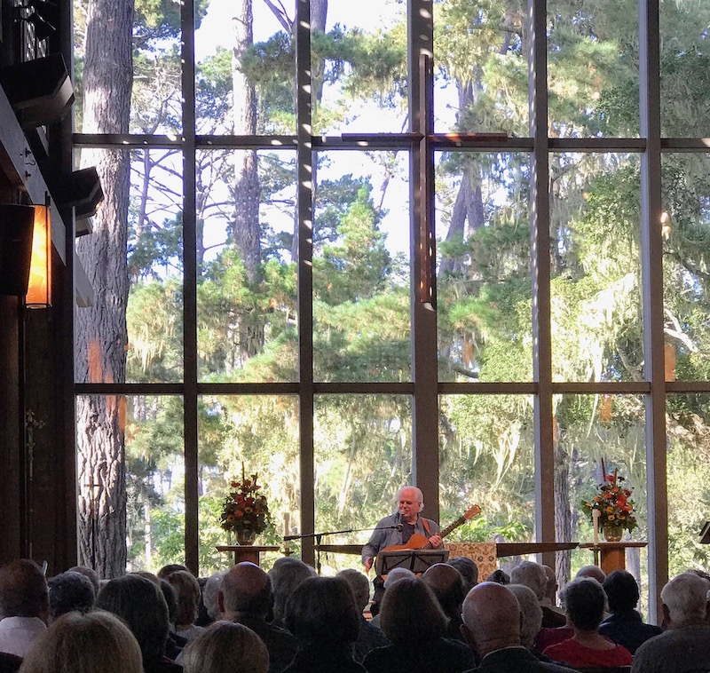 David singing at Church in the Forest